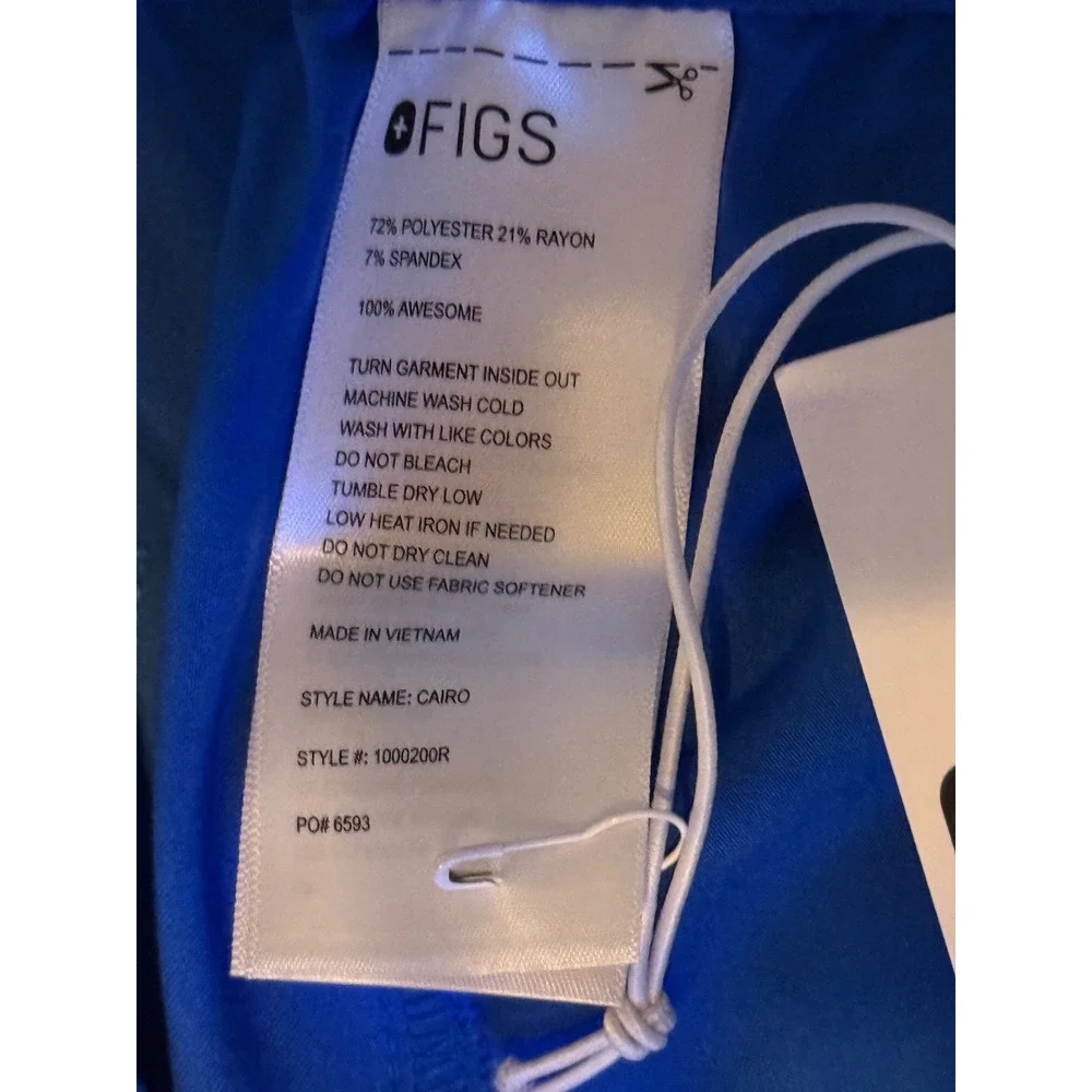 FIGS Cairo Cargo Scrub Pants Mens 2XL Royal Blue Zip Fly Straight Leg 1000200R